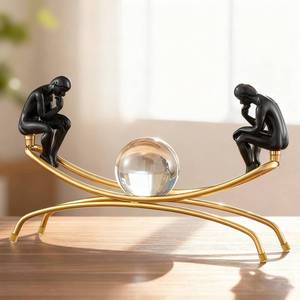 lot 19439 image: Heakrit Thinker Statue with Crystal Ball