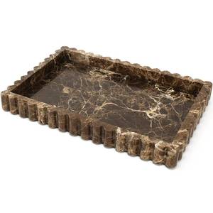 lot 19449 image: Natural Marble Tray Dark Brown 11.8 x 8