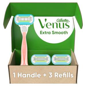 lot 20125 image: Gillette Venus Extra Smooth Womens Razor Handle  3 Refills