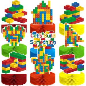 lot 20127 image: Chinco Building Block Honeycomb Centerpieces, 9-Piece Set