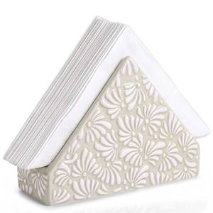 lot 20153 image: Ferrochef Talavera Ceramic Napkin Holder Beige