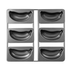 lot 20159 image: Elesinsoz 6-Cavity Banana Cake Pan Non-Stick Carbon Steel