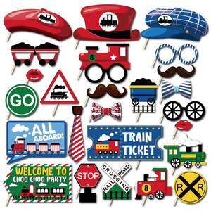 lot 20187 image: 25-Piece Train Photo Booth Props Set