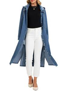 lot 20200 image: LifeShe Womens Long Denim Jacket with Detachable Hood Large