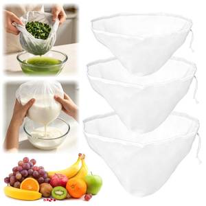 lot 20203 image: Organic Cotton Cheesecloth Bags with Drawstring, 3pc