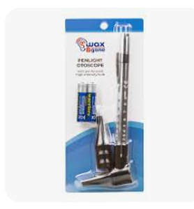 lot 2633 image: Wax B Gone Penlight Otoscope w Pre-Focused High-Intensity Bulb &amp 2 AAA Batteries - Stock image may not match actual product images