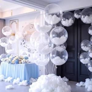 lot 1000 image: Gejoy 20 Pc Cloud Bobo Balloons 12 Inch Clear