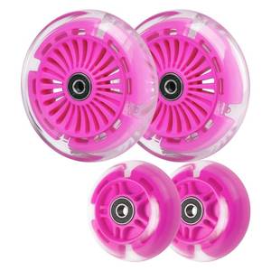 lot 1003 image: Wheelgoo LED Light Up Scooter Wheels 120mm80mm Set of 4