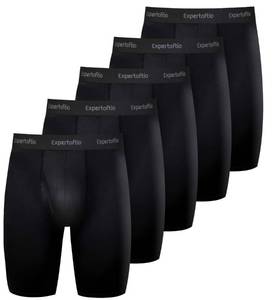 lot 1004 image: Mens Boxer Briefs 9 Inch Long Leg Pack of 5, large