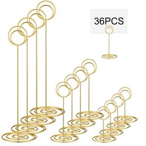 lot 1013 image: Teling Table Number Holders 36 Pc Set Gold Metal