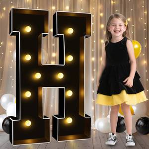lot 1027 image: Pooqla 3ft LED Marquee Letter H Light Up