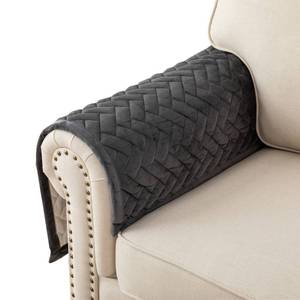lot 1787 image: Eismodra Velvet Couch Armrest Covers, Dark Gray, 28 x 28