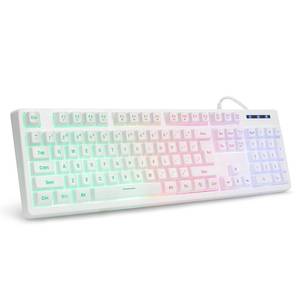 lot 1832 image: HUO JI Gaming Keyboard USB Wired Rainbow LED Backlit 104 Key