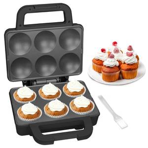 lot 1836 image: SugarWhisk 6-Count Cupcake Maker Machine, Graphite