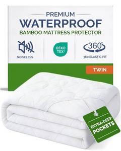 lot 1842 image: CGK Unlimited Waterproof Mattress Protector Queen