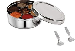 lot 2761 image: Tanish Trading Stainless Steel Spice Box, 7 Compartments