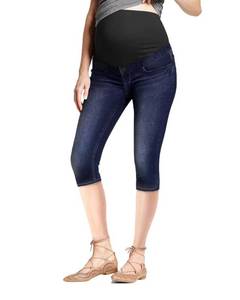 lot 2793 image: Hybrid & Company Womens Maternity Capri Jeans 1X Dark Wash
