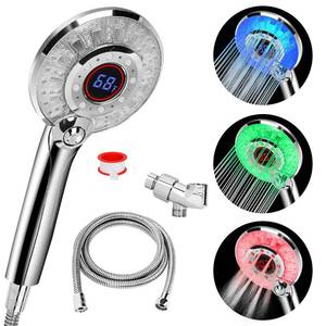 lot 2799 image: JIEYUMJ LED Shower Head Color Changing with Hose
