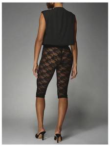 lot 2854 image: WDIRARA Womens Mesh Sheer Lace Capri Leggings Medium