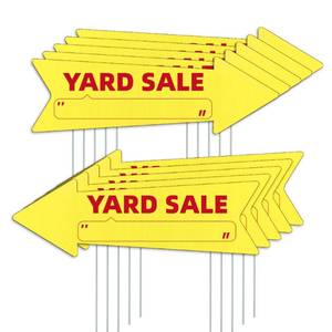 lot 2869 image: Yard Sale Signs with Stakes, 16 x 5 in (10-Pack)