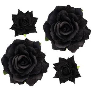 lot 2876 image: Topbuti Rose Hair Clip Flower Hairpin Brooch 4-Piece Black