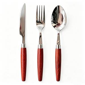 lot 2892 image: TUOYOUHAI 3-Piece Wood Handle Flatware Set