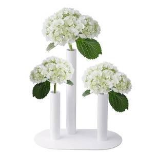 lot 2904 image: Gartely Stainless Steel Stem Vase White 18cm