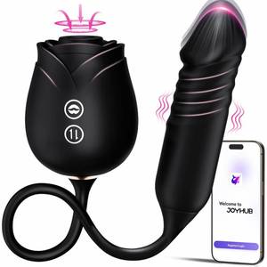 lot 2927 image: MOOLIGIRL App Control Rose Vibrator with Suction & Thrusting