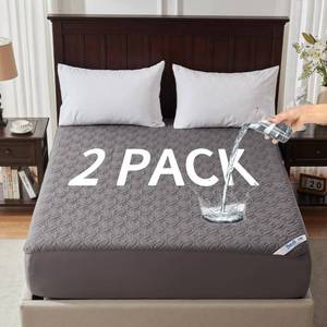 lot 2933 image: Bedlore 2-Pack Waterproof Mattress Protector Full