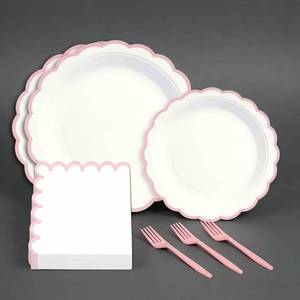 lot 2942 image: Walk Diary Disposable Party Plates Napkins Forks 100pc