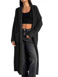 lot 2949 image: Womens Open Front Cardigan Sweater in Black, Size L