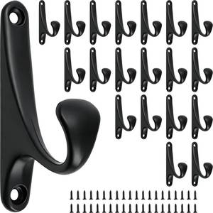 lot 2950 image: WUWEOT 20 Pack Wall Hooks Single Prong Black Metal