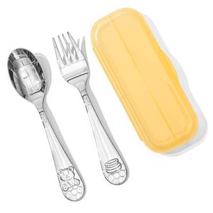 lot 2955 image: Kingstone Toddler Utensil Set with Case, Stainless Steel
