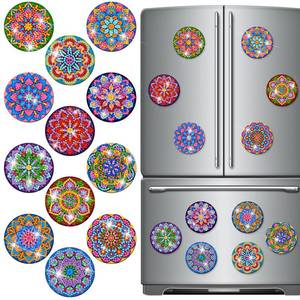 lot 2960 image: Zonon 12 Pc Diamond Art Magnets Neon Mandala