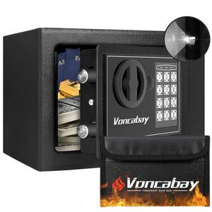 lot 5208 image: Voncabay Digital Keypad Safe Box, 0.23 Cu. Ft.