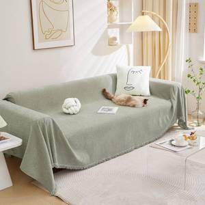 lot 5229 image: MEETSKY Sofa Cover for 3 Cushion Couch 91 x 134 Sage
