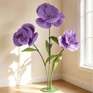 lot 5230 image: Giant Artificial Flower Decoration with Stand 69in