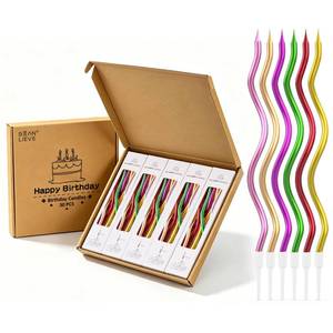 lot 6254 image: BEAN LIEVE 30-Count Spiral Birthday Candles with Holders