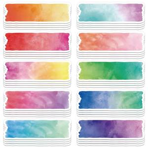 lot 6257 image: Geyee 40 Pc Magnetic Name Tags Watercolor