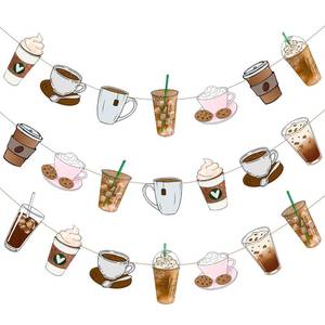 lot 6264 image: C L Cooper Life Coffee Themed Party Banner Set (3pc)