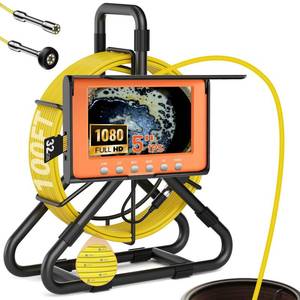 lot 7598 image: Sewer Camera 100FT 5 HD 1080P Pipe Inspection  Retail $249