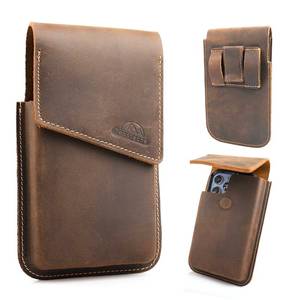 lot 8152 image: Topstache Leather Phone Holster Belt Clip - Large