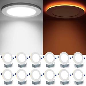 lot 9696 image: Meconard 12 Pack 6 Inch 5CCT LED Recessed Lighting with Night Light, White