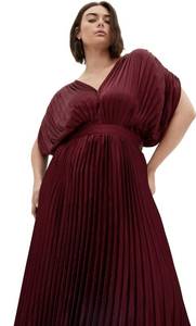 lot 9714 image: City Chic Womens Plus Size Cocktail Dress - Henley Midi, 20 Red Burgundy