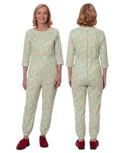 lot 9719 image: Ovidis Dementia Clothes Carrie �� Apple Green �� S �� Alzheimer Anti-Strip Jumpsuit for Women �� Dementia Products Elderly with Back Zipper and Incontinence Protection �� Alzheimers Products for Elderly