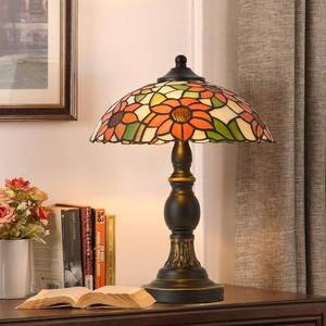 lot 9723 image: Yanokooe Tiffany Style Table Lamp, Stained Glass Table Light,Art Craft Antique Decor Lamp for Bedside Nightstand Bedroom Living Room Home Office ect