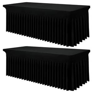 lot 9732 image: Smiry 2 Pack Spandex Elastic Fitted Table Cloth Skirt for 8FT Table
