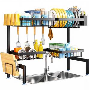 lot 9744 image: ARSTPEOE Large Over The Sink Dish Drying Rack 2 Tiers 4 Baskets