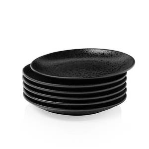 lot 9755 image: Kanwone Ceramic Dessert Plates Set of 6, Small Salad Plates 6 Inch Appetizer DIshes for Kitchen, Mini Dinner Plates for Cake Snacks Side Dish, Microwave, Oven and Dishwasher Safe, Black Glazed