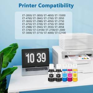 lot 9760 image: Ink Refill Bottles for ET-4850 ET-3850 ET-2850 ET-4760 ET-3760 Ink Refill
